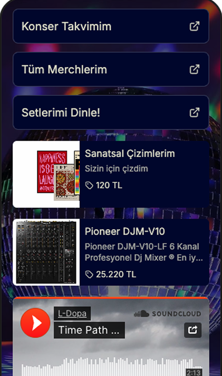 Link-in-bio hero section