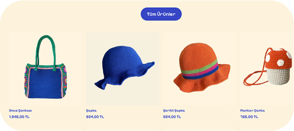 Product listing interface